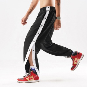 Pantalon de survêtement fin pour homme, boutons-pression, tendance, ample, ourlet retroussé, pour l'entraînement au basketball, à enlever rapidement - Product Image 2