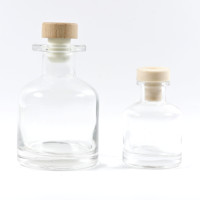 Logo personnalisé 50ml 100ml 150ml 250ml bouteilles d'apothicaire rondes en verre vides avec bouchons en verre