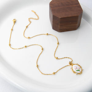 轻奢华细链项链法国不锈钢葵花花吊坠项链热销产品复古饰品批发 - Product Image 4