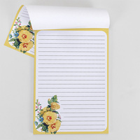 Bloc-notes décoratif personnalisé avec bordure imprimée de fleurs vintage