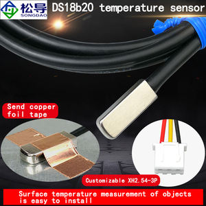 Klebender Oberflächen temperatur sensor DS18B20 mit hochwertiger wasserdichter und nicht poröser RVVP-Drahts onde - Product Image 3