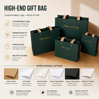 Sac en papier cartonné vert de spécialité avec estampage à chaud et impression UV, emballage de luxe pour lunettes et montres, poignée en ruban personnalisable