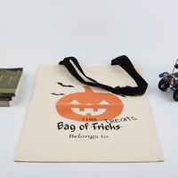 Sac fourre-tout d'Halloween imprimé citrouille, sac à main réutilisable en toile, sac à bonbons pour enfants pour la fête d'Halloween