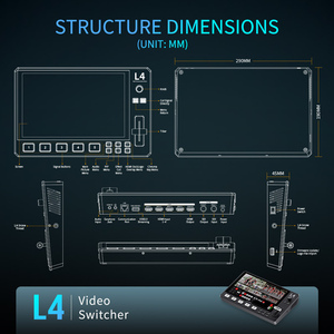 FEELWORLD L4 Mixer Video Multi-camera Switcher con Schermo Touch da 10.1 Pollici USB3.0 Streaming Veloce Mixer Audio Video Digitale - Product Image 6
