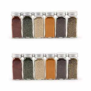 Récipients à épices carrés vides pots à épices en verre de 4oz, bouteilles avec couvercles Shaker et métal hermétique - Product Image 3