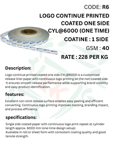 กระดาษซิลิโคนเคลือบด้านเดียวพิมพ์โลโก้ต่อเนื่องแบบม้วน สำหรับฉลากกาว เทป และผลิตภัณฑ์บรรจุภัณฑ์ - Product Image 4