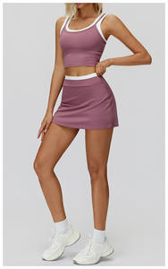 Ensemble de vêtements de sport pour femmes, respirant, en spandex/nylon, 2 pièces, soutien-gorge de sport et leggings/shorts de yoga taille haute, pour la remise en forme - Product Image 5