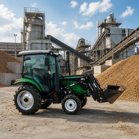 Tracteur robuste 4x4 de 100 CV avec moteur et pompe pour l'agriculture professionnelle, cabine climatisée, système hydraulique puissant, levage haute performance