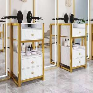 Meubles de beauté et de coiffure AY 2025, armoire dorée, mobilier de salon de coiffure - Product Image 1