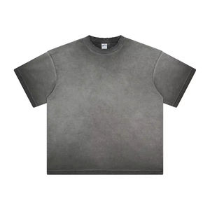 Di alta qualità personalizzabile 100% cotone Vintage traspirante lavato invecchiato per il Look maglia oversize t-shirt da <span class=keywords><strong>uomo</strong></span> per la primavera/estate - Product Image 3