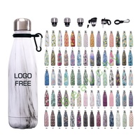 Bouteilles d'eau Cola Sport en acier inoxydable à double paroi de 500ml avec logo personnalisé bouteille d'eau isolée sous vide avec couvercle