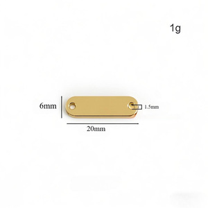 Bracelet et collier modernes en acier inoxydable, surface polie miroir, double trou, gravure DIY, forme plate - Product Image 6