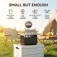 Station d'alimentation solaire portable 300W avec panneau solaire, charge sans fil, lampe de poche et onde sinusoïdale pure pour la maison, le camping et les véhicules