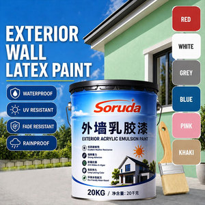 Peinture murale extérieure personnalisée en latex, imperméable, résistante à l'humidité et aux intempéries, protection solaire pour rénovation extérieure - Product Image 4