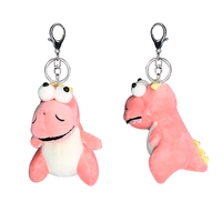 Porte-clés en peluche multicolores mignons : ours, lièvre, pompon, animaux marins avec paracorde