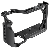 Cage de caméra noire personnalisable pour A6500/A6400/A6300/A6000, rig vidéo en aluminium avec supports griffe froide et filetages 1/4'', anti-rayures