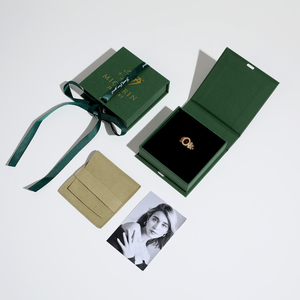 Wholesale Custom Logo Square Fashion Tie Closure Cardboard Foldable Gifting Organizer Ring <b>Bracelet</b> Necklace Jewelry <b>Box</b> - Product Image 2