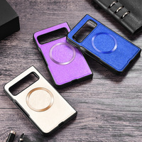 Étuis uniques pour Google Pixel Fold Tissu Cuir Magnétique Anti-Chute Étanche Housse de Téléphone Portable