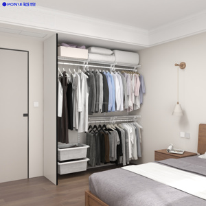 <span class=keywords><strong>Dressing</strong></span> de style <span class=keywords><strong>ouvert</strong></span> personnalisé haut de gamme avec ventilation et armoire murale en métal antirouille - Product Image 4
