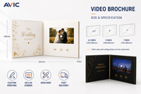 Carte d'invitation personnalisée avec écran LCD IPS, lecteur MP4, brochure vidéo numérique pour carte de vœux promotionnelle d'entreprise