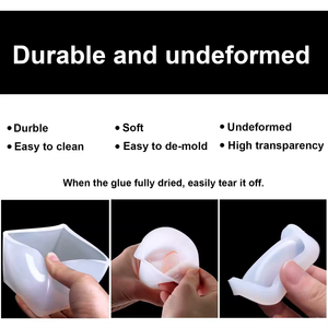 Moule en silicone pour résine, lot de 5, pour sous-verres géodes DIY, artisanat fait main, pour art en résine époxy, décoration intérieure - Product Image 3