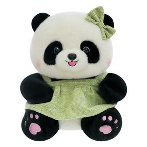 Nouvelle peluche en coton PP super douce, adorable robe de princesse <span class=keywords><strong>panda</strong></span> à fleurs de style <span class=keywords><strong>dessin</strong></span> <span class=keywords><strong>animé</strong></span>, avec nœud et bretelles - Product Image 5