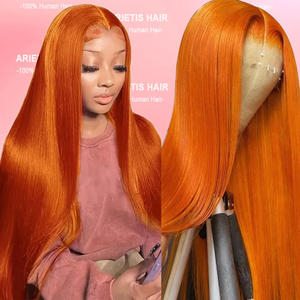 Parrucca umana all'ingrosso invisibile colorata a 150% densità di zenzero parrucca preplusa naturale pizzo anteriore <span class=keywords><strong>parrucche</strong></span> <span class=keywords><strong>capelli</strong></span> umani per <span class=keywords><strong>donne</strong></span> nere - Product Image 6