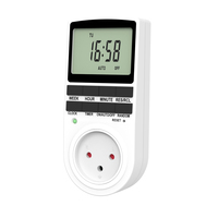 Minuteur électronique intelligent IL avec prise, affichage LCD, 3 prises, 15A 230V, matériau PC, anti-effraction, usage industriel et hospitalier