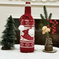 Housse de bouteille de vin tricotée, pull, ornements de noël, décoration de la maison, en stock,