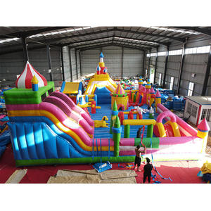 Parc d'attractions gonflable géant Mico, château gonflable, toboggan, parcours d'obstacles, combo, matériau PVC, capacité 500 kg+, 10+ passagers - Product Image 1