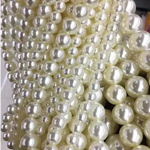 Wholesale High Quality Korea Beauty Many Size Glass Pearl Beads wholesale Pearl Cream Loose Pearls