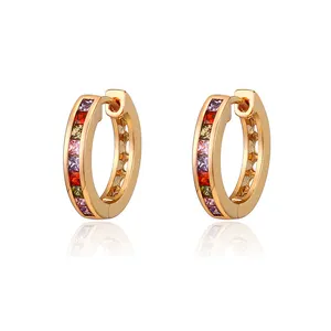 1016 xuping The new best selling wholesale price rainbow color stone ladies earring jewelry