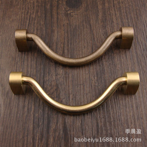 Chengyu Chinese Style Drawer Handles Brass Antique <b>Bow</b> Shape Small <b>Large</b> Size Durable Furniture Handle - Product Image 3