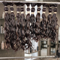 Cheveux humains bruns ondulés Remy en vrac, cheveux vierges à ondulation naturelle, tissage 100% cheveux naturels