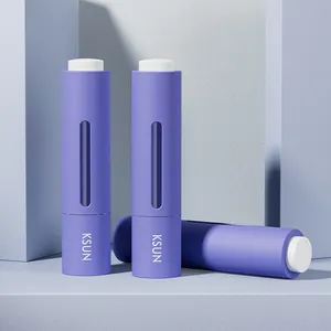 Vendita all'ingrosso di crema per gli occhi penna pressatura siero contagocce 15ml di plastica viola siringa cosmetica con Logo personalizzato