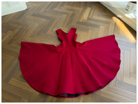 Robe longue trapèze élégante en cachemire, style Hepburn français, coupe ajustée, col carré, sans manches, ornée de diamants, pour femmes