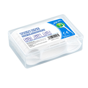Hilo Dental Doble con Soporte, 50 Unidades, Para Dientes Limpios y Encías Saludables - Product Image 1