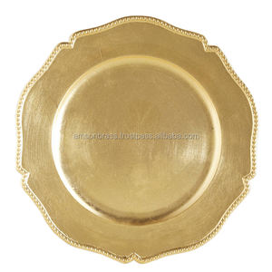 Eco-friendly <b>Dinnerware</b> Charger Decorative Dishes Plates High Quality Golden Finished Metal Iron Charger Plate - Product Image 6