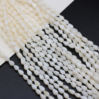 Perles en forme de goutte d'eau en coquille de Trocas polie, style esthétique élégant pour la fabrication de colliers, bracelets et bijoux faits main
