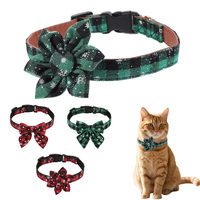 Collier de Noël pour chien, motif tournesol et flocon de neige, réglable, vert, 2.0x45cm, pour fêtes, festivals et usage quotidien
