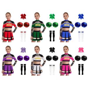 Tenue de cheerleading pour filles de 6 à 16 ans : créez votre propre ensemble avec un crop top et une jupe plissée pour les spectacles de danse et les activités scolaires - Product Image 1