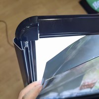 Boîte à lumière LED rectangulaire A2/A3 sur pied pour publicité et menu, avec cadre à clipser sur le devant