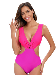 Maillot de bain de fitness une pièce à motif uni pour femmes européennes et américaines, vêtements de plage sexy - Product Image 3