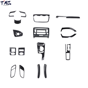 Kit de garnitures intérieures en fibre de carbone noire, 18 pièces, garnitures décoratives en plastique pour tableau de bord, Audi TT 2008-2014 LHD TMZ - Product Image 1