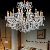 Lustre de Mariage et d'Événements, Style Marie-Thérèse, pour Villa et Salon, Finition Chromée, Luxe, à Bougies, en Cristal K9, pour Projet de Banquet