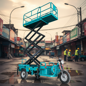 Plataforma Elevadora de Tijera Eléctrica para Triciclo, Grúa Elevadora de Acero al Manganeso con Presión de Aceite, 2 Personas, 4-6m/min - Product Image 4