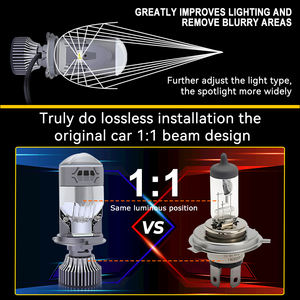 Toptan Araba <span class=keywords><strong>Led</strong></span> Projektör Lens Çift Işınlı H4 Mini Projektör Far Ampulü Su Geçirmez Geliştirilmiş Versiyon 16000LM 220W Far - Product Image 6