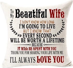 Almohadas con palabras personalizadas, sofá cuadrado, hogar, dulces amantes, funda <span class=keywords><strong>de</strong></span> cojines, funda para regalo, como Día <span class=keywords><strong>de</strong></span> la madre más lejano - Product Image 3