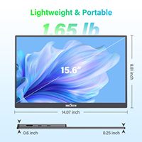 شاشة محمولة مقاس 15.6 بوصة بدقة QHD وتردد 60 هرتز ودقة 2K 1440P IPS، شاشة خارجية للابتوب مع غطاء ذكي ومكبرات صوت مدمجة لأجهزة ماك بوك