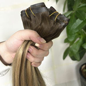 Extensions de cheveux 100% cheveux humains Remy, meilleure qualité, extensions invisibles sans couture, clips en PU, couleur naturelle, cheveux lisses - Product Image 4
